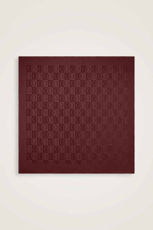 Checkerboard Pattern Burgundy Naia Scarf - 1