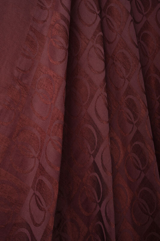 Checkerboard Pattern Burgundy Naia Scarf - 2