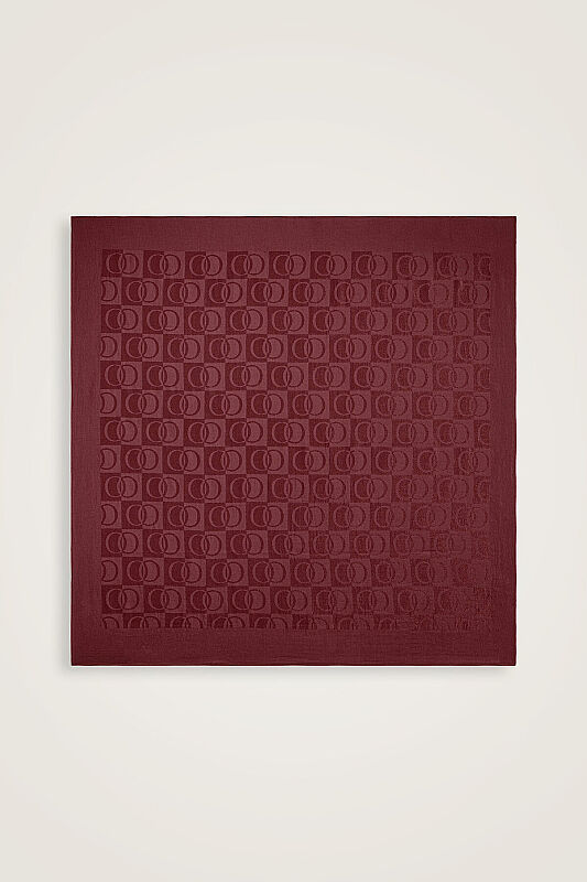 Checkerboard Pattern Burgundy Naia Scarf - 2