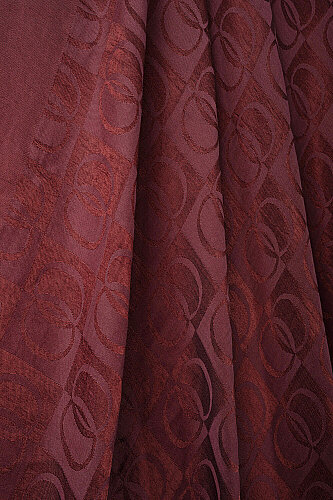 Checkerboard Pattern Burgundy Naia Scarf - 4