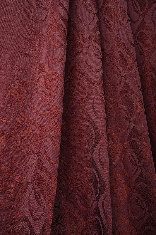 Checkerboard Pattern Burgundy Naia Scarf - 4