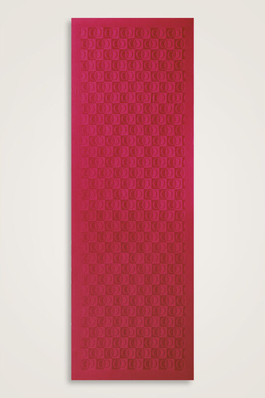 Checkerboard Pattern Fuchsia Cotton Shawl Naia Shawl - 2