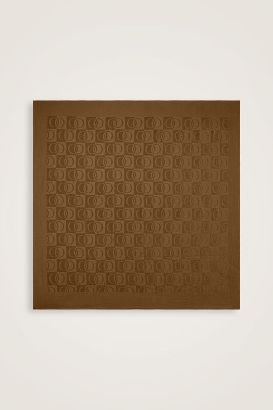 Checkerboard Pattern Khaki Naia Scarf - 1