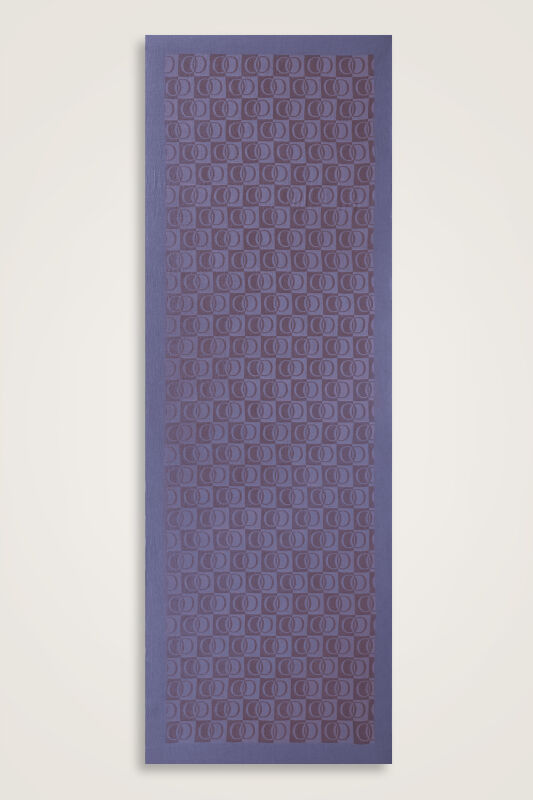 Checkerboard Pattern Lavender Naia Cotton Shawl - 2