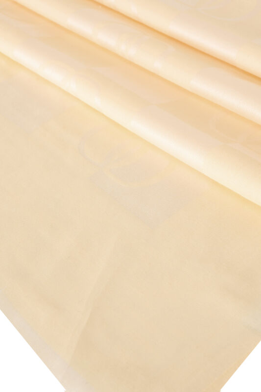 Checkerboard Pattern Lemon Yellow Cotton Silk Shawl - 3