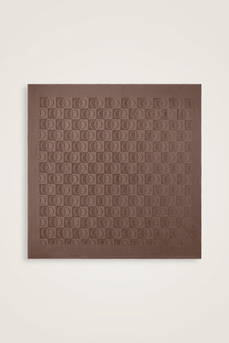 Checkerboard Pattern Light Brown Naia Scarf 