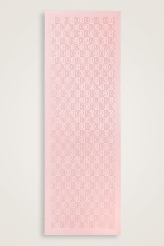 Checkerboard Pattern Light Pink Naia Cotton Shawl - 1