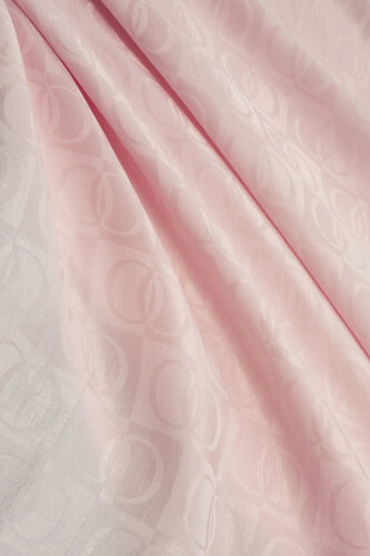 Checkerboard Pattern Light Pink Naia Cotton Shawl - 4