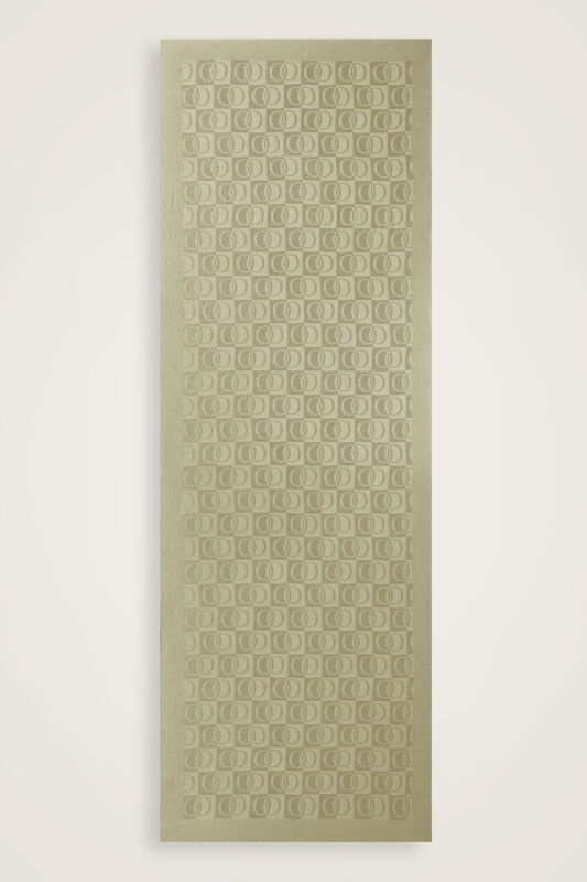 Checkerboard Pattern Naia Cotton Shawl Antic Beige - 2