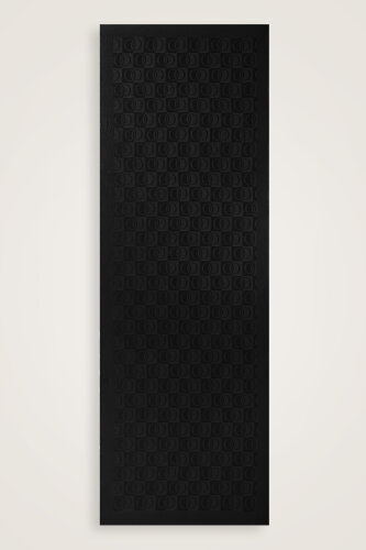 Checkerboard Pattern Naia Cotton Shawl Black - 2