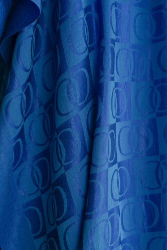 Checkerboard Pattern Naia Cotton Shawl Blue - Imannoor (4)