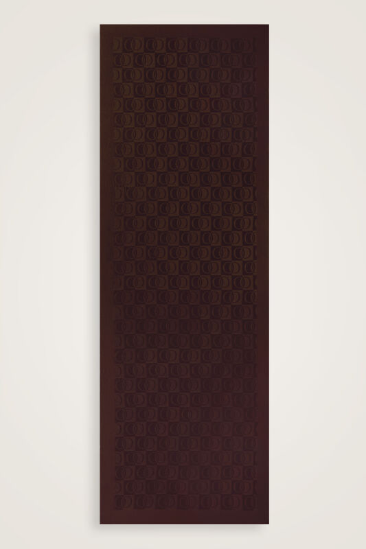 Checkerboard Pattern Naia Cotton Shawl Brown - 2