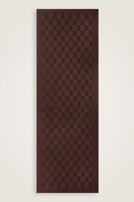 Checkerboard Pattern Naia Cotton Shawl Brown - 2