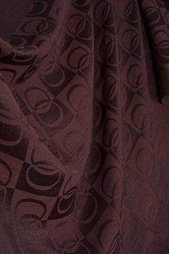 Checkerboard Pattern Naia Cotton Shawl Brown - Imannoor (4)