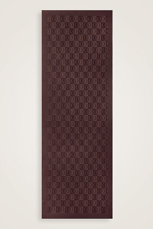 Checkerboard Pattern Naia Cotton Shawl Brown - 2