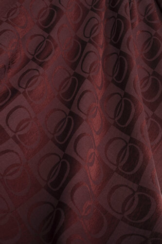Checkerboard Pattern Naia Cotton Shawl Burgundy - Imannoor (4)