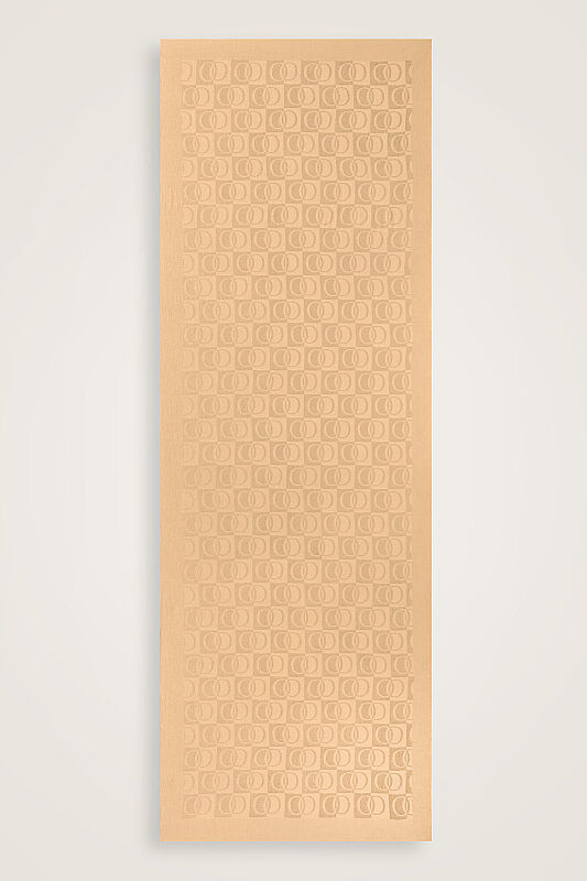 Checkerboard Pattern Naia Cotton Shawl Camel - 2