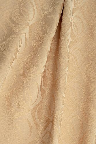 Checkerboard Pattern Naia Cotton Shawl Camel - 4