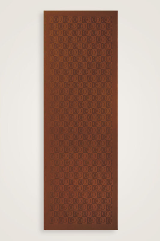 Checkerboard Pattern Naia Cotton Shawl Copper - 2