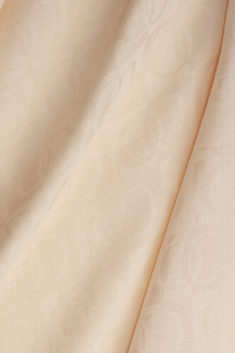 Checkerboard Pattern Naia Cotton Shawl Ecru - 4