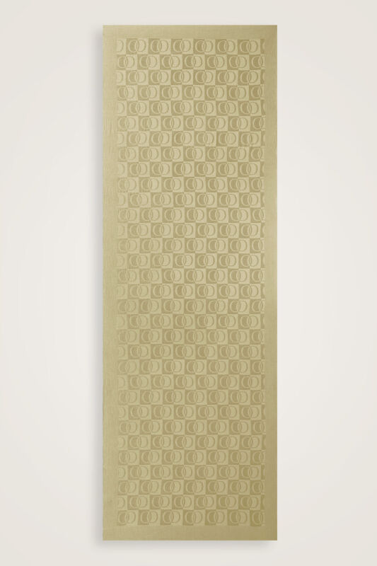 Checkerboard Pattern Naia Cotton Shawl Gold - 2