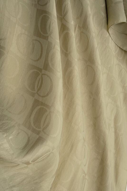 Checkerboard Pattern Naia Cotton Shawl Gold - 4