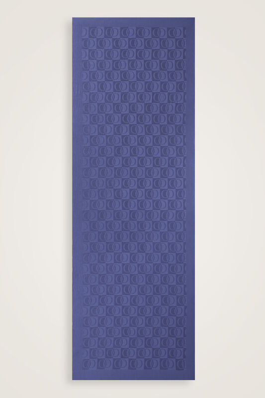 Checkerboard Pattern Naia Cotton Shawl Indigo - 2