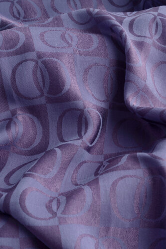 Checkerboard Pattern Naia Cotton Shawl Indigo - 4