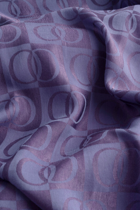 Checkerboard Pattern Naia Cotton Shawl Indigo - 4