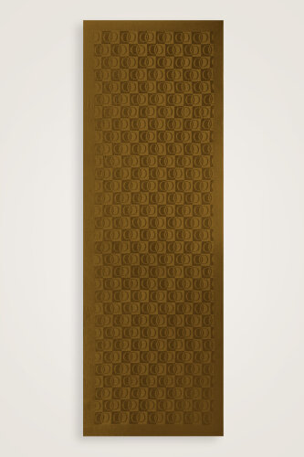Checkerboard Pattern Naia Cotton Shawl Khaki - 2
