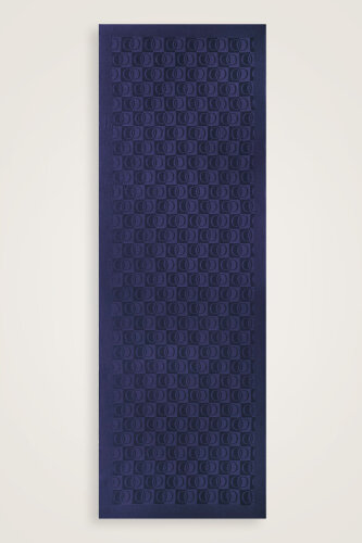 Checkerboard Pattern Naia Cotton Shawl Navy - Imannoor (1)