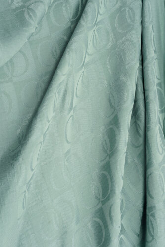 Checkerboard Pattern Naia Cotton Shawl Nile Green - 4