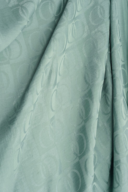 Checkerboard Pattern Naia Cotton Shawl Nile Green - 4