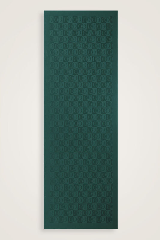 Checkerboard Pattern Naia Cotton Shawl Petrol - 2