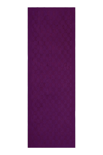 Checkerboard Pattern Naia Cotton Shawl Plum 