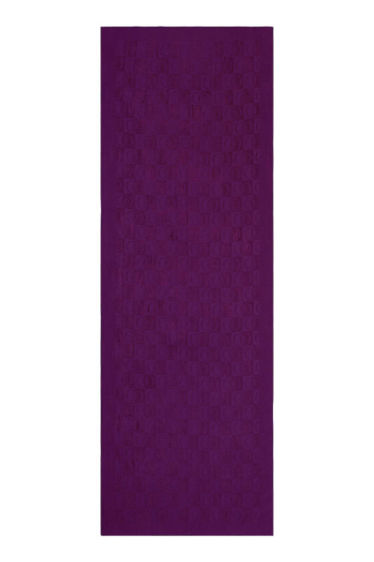 Checkerboard Pattern Naia Cotton Shawl Plum - 1