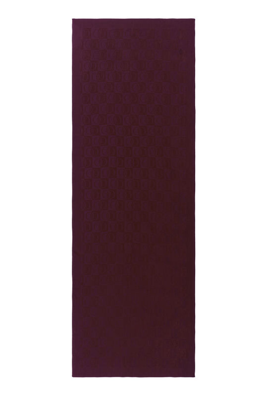 Checkerboard Pattern Naia Cotton Shawl Plum - 2