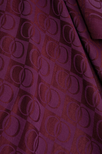 Checkerboard Pattern Naia Cotton Shawl Plum - 4