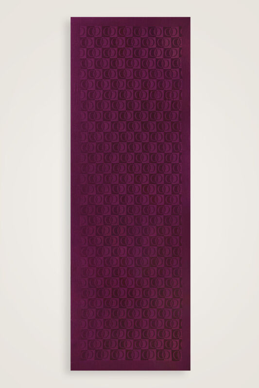 Checkerboard Pattern Naia Cotton Shawl Plum - 2