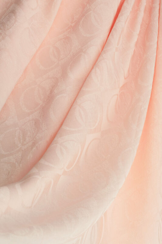 Checkerboard Pattern Naia Cotton Shawl Salmon - 4