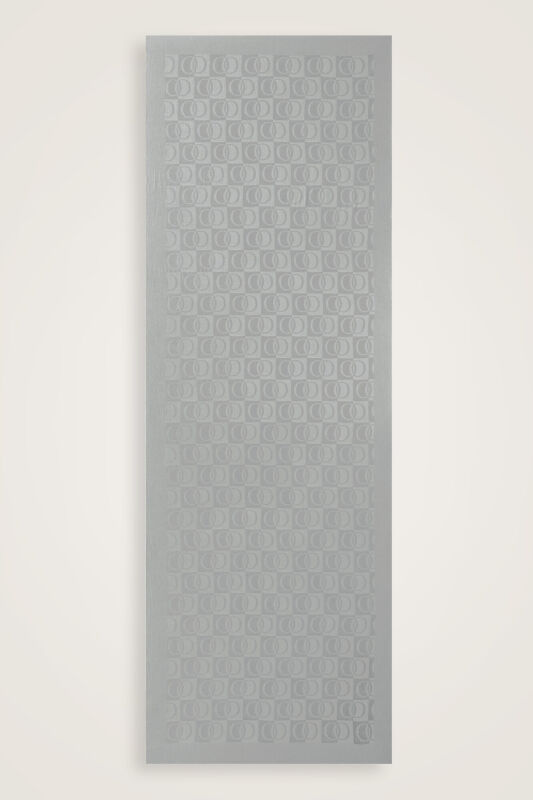 Checkerboard Pattern Naia Cotton Shawl Silver Moon - 2