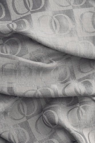 Checkerboard Pattern Naia Cotton Shawl Silver Moon - 4