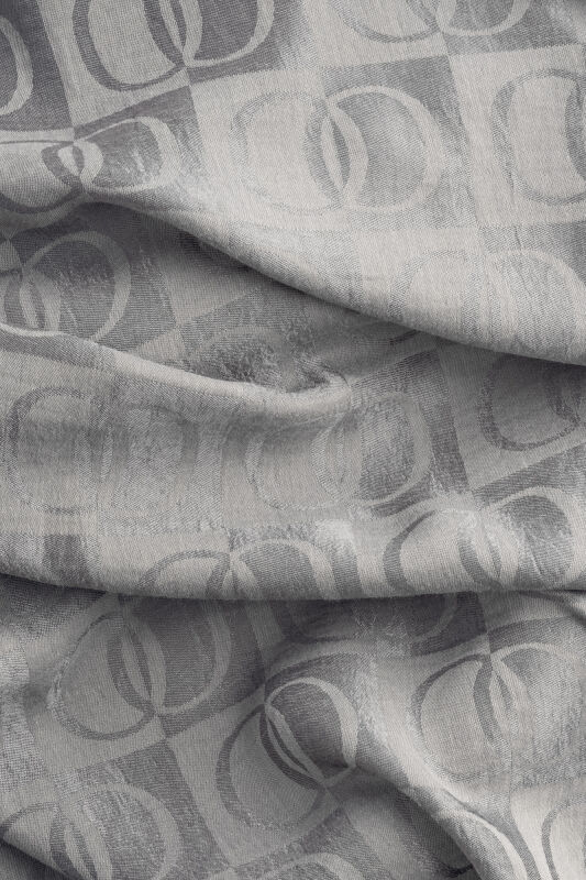 Checkerboard Pattern Naia Cotton Shawl Silver Moon - 4