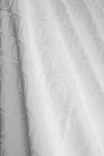 Checkerboard Pattern Naia Cotton Shawl White - 4