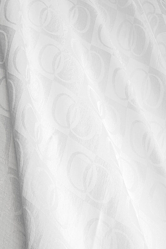 Checkerboard Pattern Naia Cotton Shawl White - 5