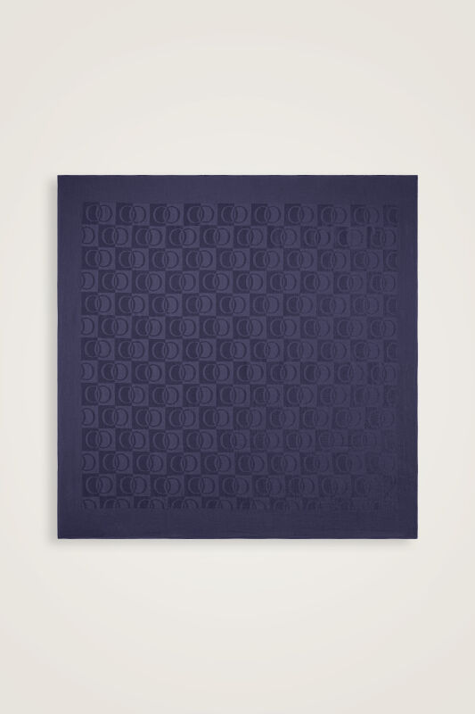 Checkerboard Pattern Navy Blue Naia Scarf - 1