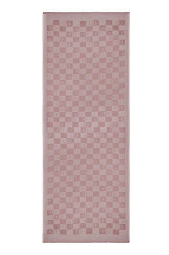 Checkerboard Pattern Powder Cotton Silk Shawl 70x190 - 1