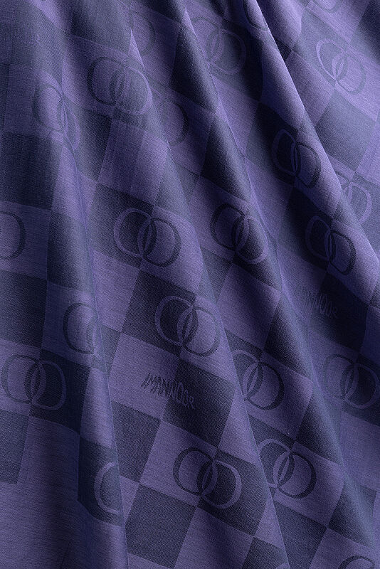 Checkerboard Pattern Purple Cotton Silk Shawl - 4
