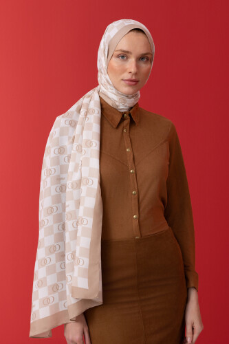 Checkers Logo Flush Viscose Shawl Cream - 1