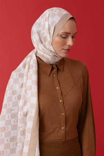 Checkers Logo Flush Viscose Shawl Cream - 3